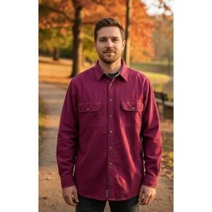 Scandia Woods Plaid Flannel Lined Button Up Shirt Men's Size L Workwear Outdoor